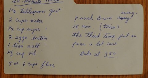 Recipe card for 20 Minute Rolls
