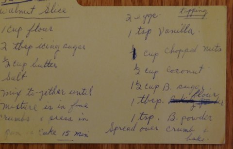 Recipe card for Walnut Slice