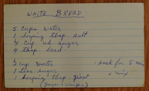 Recipe card for White Bread
