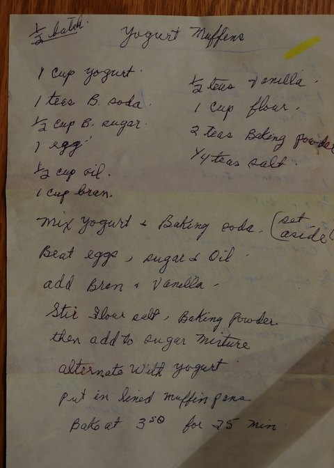 Recipe card for Yogurt Muffins